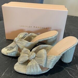 Loeffler Randall Penny Platinum Pleated Bow Heel